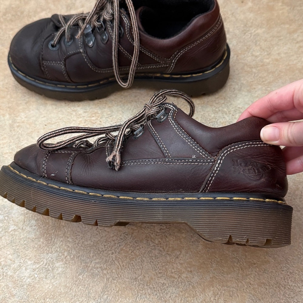 Dr Martens 8B68 Chunky Brown Leather Lace Up Oxfords sz 8 men’s! - Picture 2 of 4